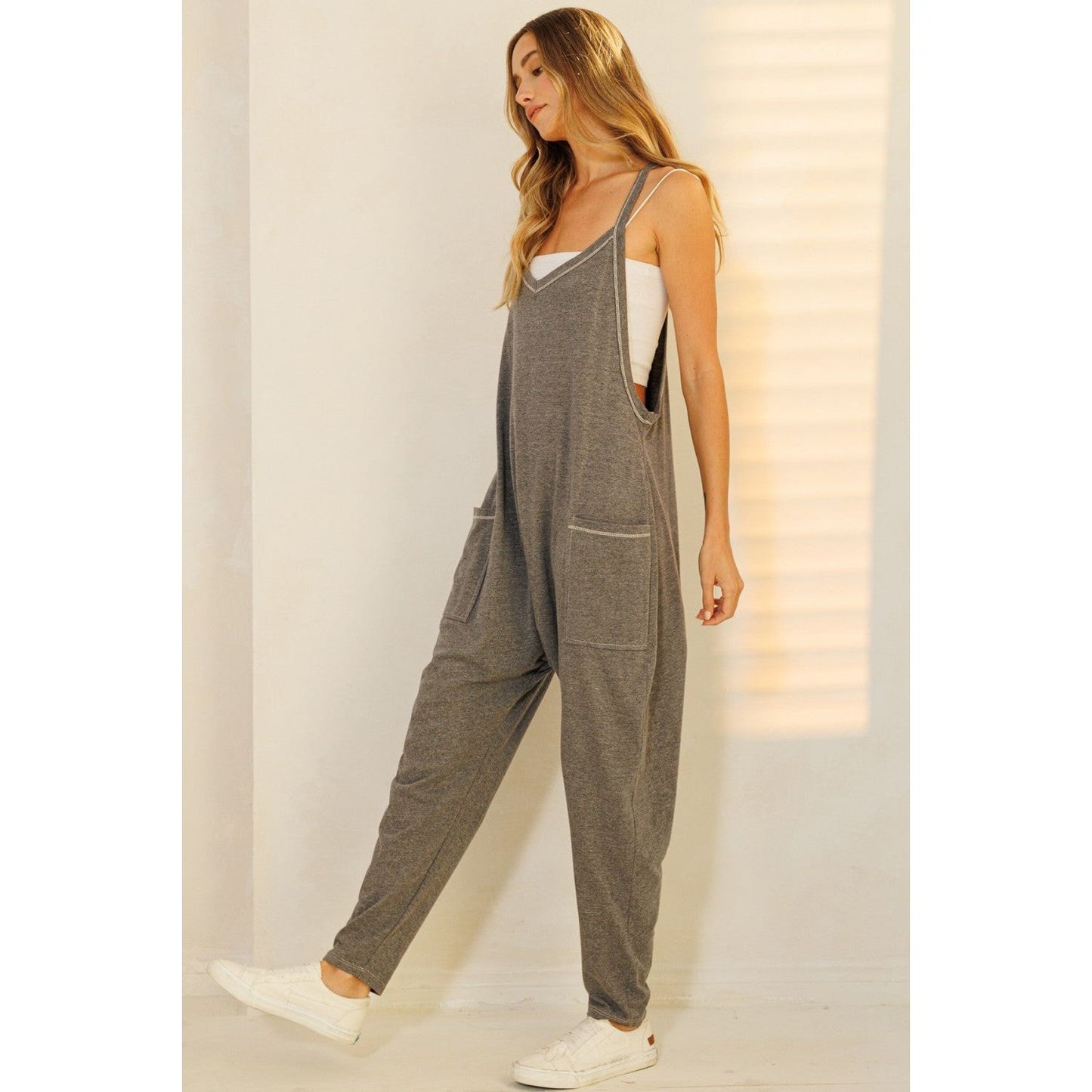 Change the Game Trending Charcoal Jumpsuit - Desert Dreams Boutique