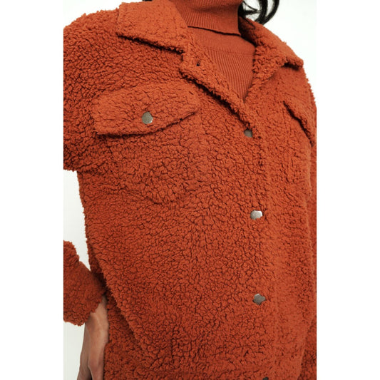 A Warm Embrace Faux Fur/Sherpa Button Down Jacket - Desert Dreams Boutique