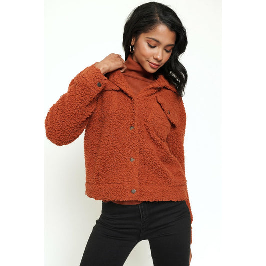 A Warm Embrace Faux Fur/Sherpa Button Down Jacket - Desert Dreams Boutique
