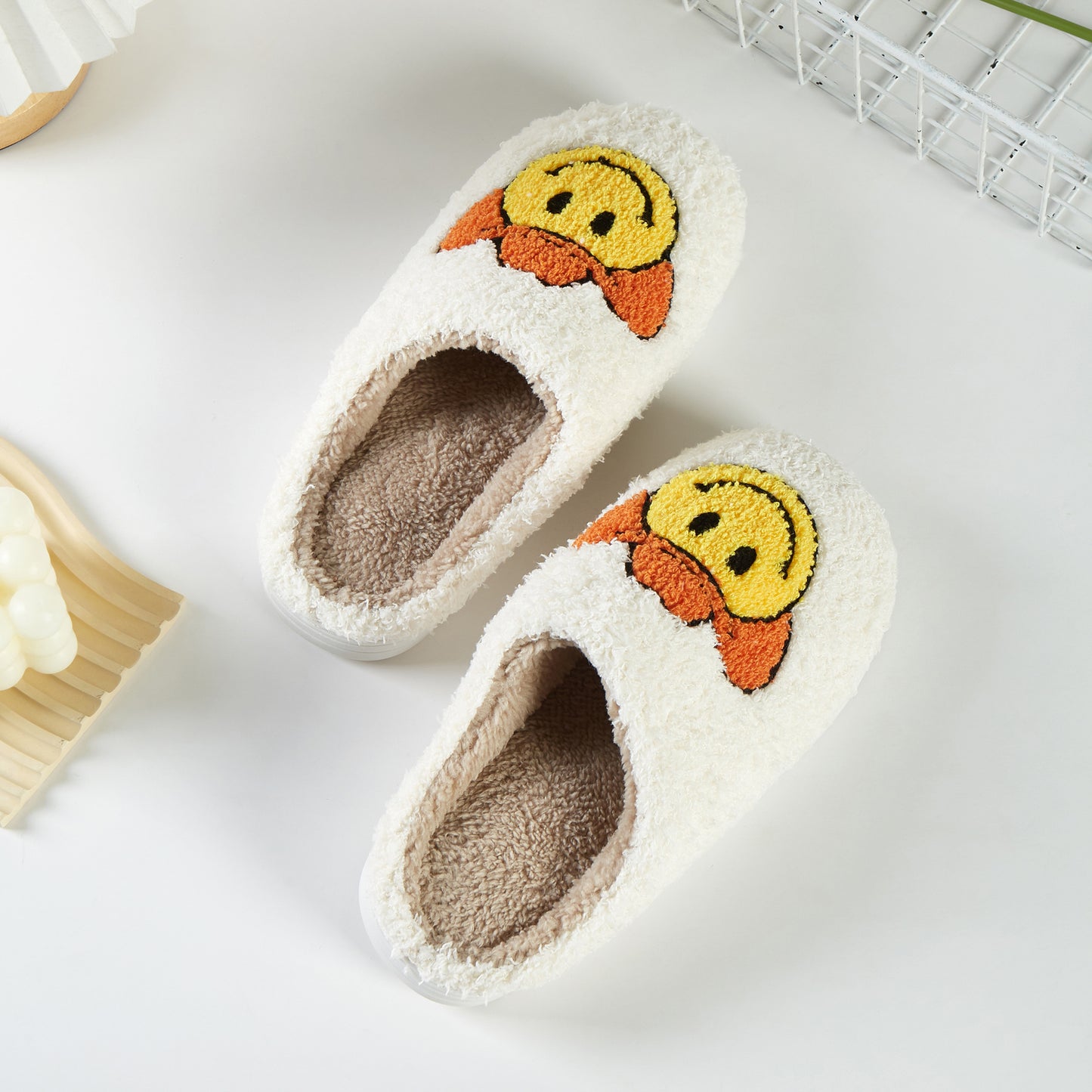 Ivory Cowboy Smiley Slipper - Desert Dreams Boutique