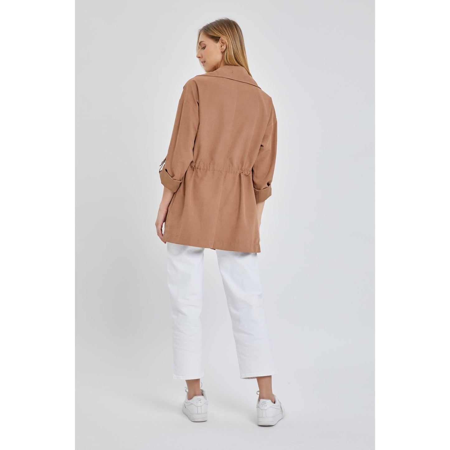 Camel Open Front Jacket - Desert Dreams Boutique