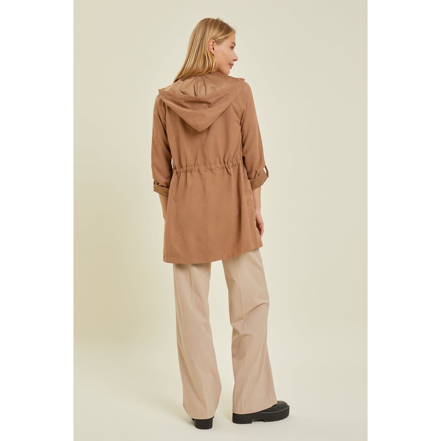 Hooded Open Front Jacket - Desert Dreams Boutique
