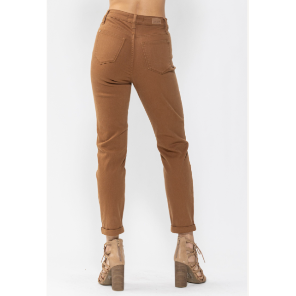 JUDY BLUE Woodland Brown High Waist Slim Fit - Desert Dreams Boutique