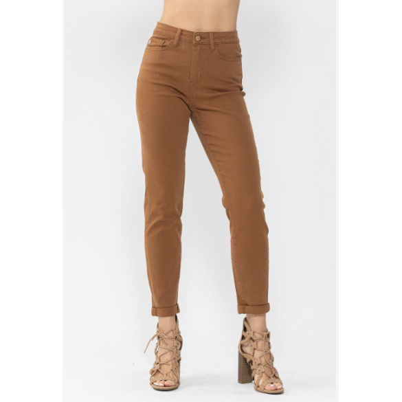 JUDY BLUE Woodland Brown High Waist Slim Fit - Desert Dreams Boutique