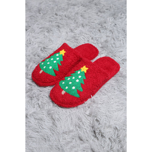 Christmas Tree Embroidered Slipper - Desert Dreams Boutique