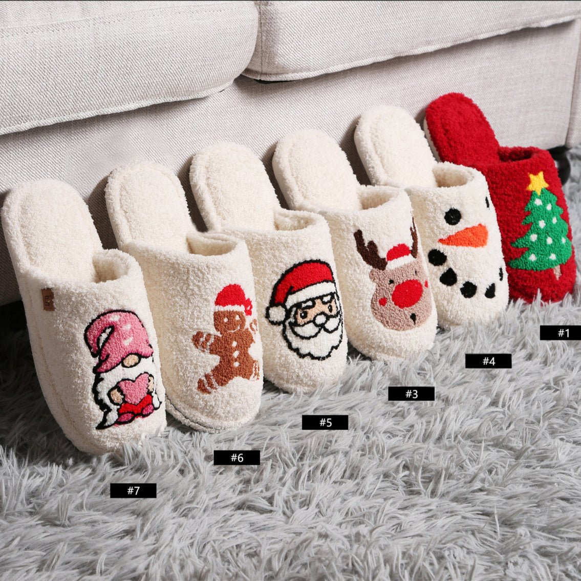 Santa Embroidered Slipper - Desert Dreams Boutique