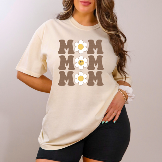 Daisy Stacked Mom Graphic Tee Shirt