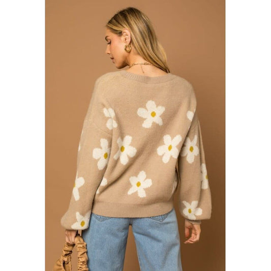 Daisies in the Fall Sweater - Desert Dreams Boutique