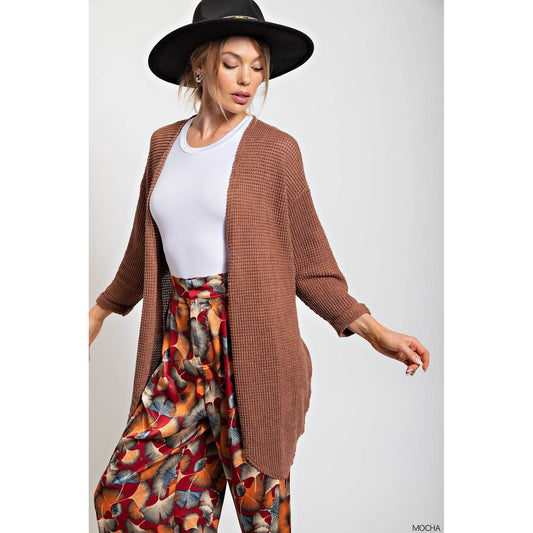 Mocha Basic Knit Cardigan - Desert Dreams Boutique