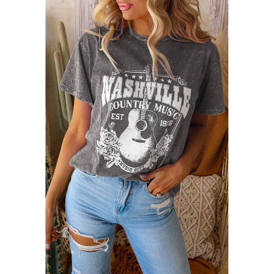 Graphic Mineral Washed Tee - Desert Dreams Boutique