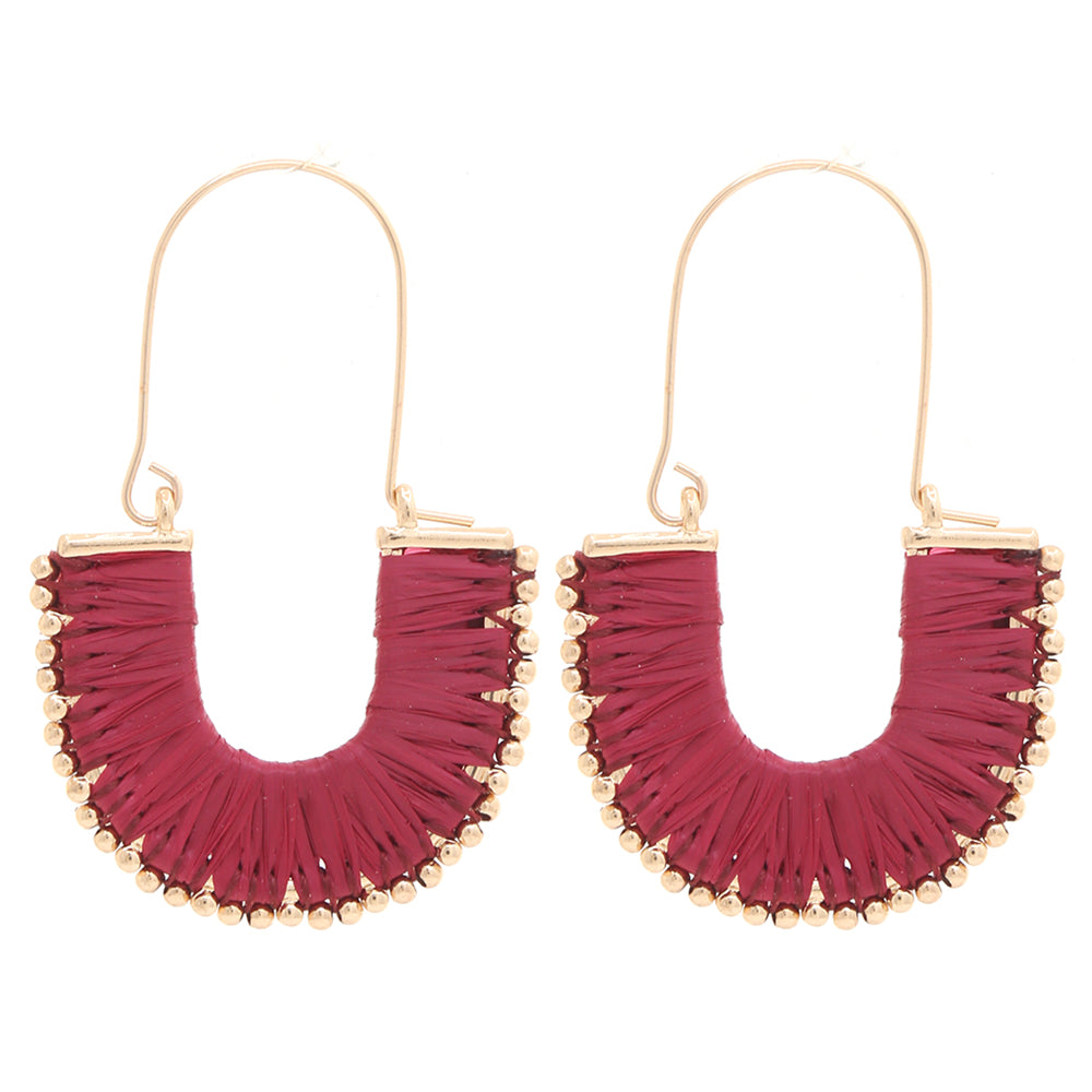 Raffia Curve Dangle Earrings - Desert Dreams Boutique