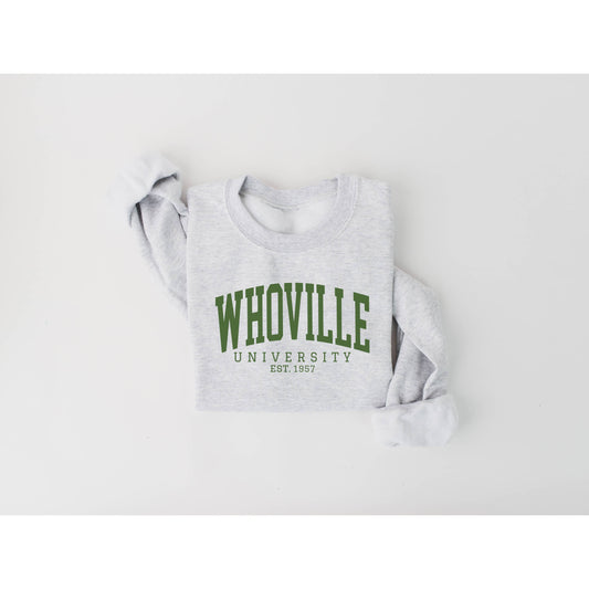 Whoville University College Crewneck Christmas Sweatshirt - Desert Dreams Boutique